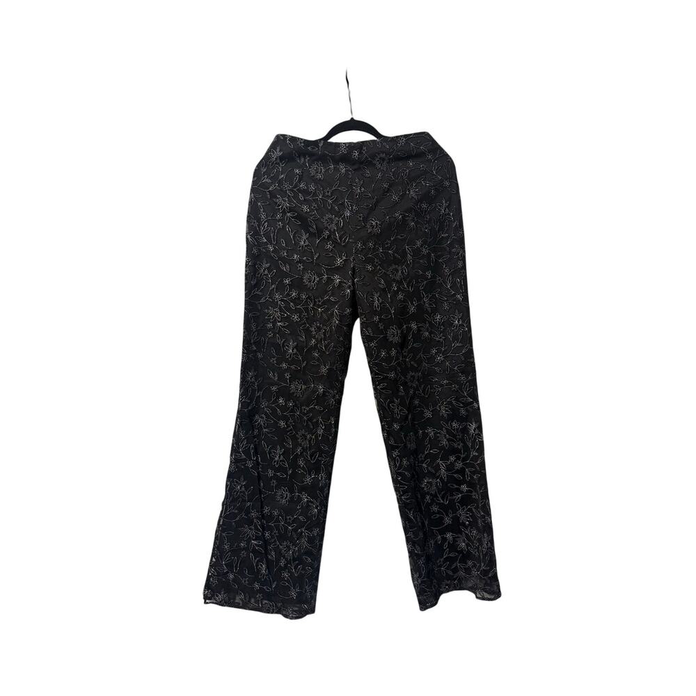 Crimson By Laurence kurtz women embellished floral wide leg pants